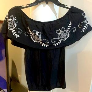 Off the shoulder black top